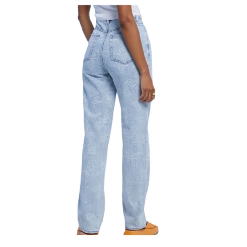 Pacsun 90’s Boyfriend Jeans Butterfly Butterflies Size 26 Inseam 31” - Picture 2 of 7